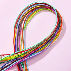 Vibrant Multicolor Waxed Leather Cord Necklace Set - 15 - Piece DIY Jewelry Accessory Collection - 45cm (Mixed color 15Pcs)