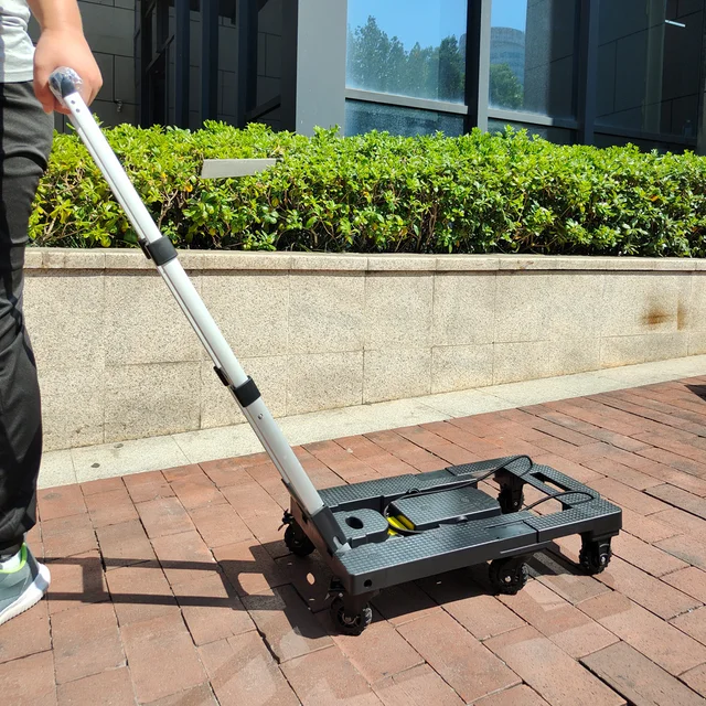 75 Kg -Os Nehéz Tehercsuklási Meghosszabbítható Szállítási Platform Dolly Kocsi Kézi Univerzális Kerekek Fékkel