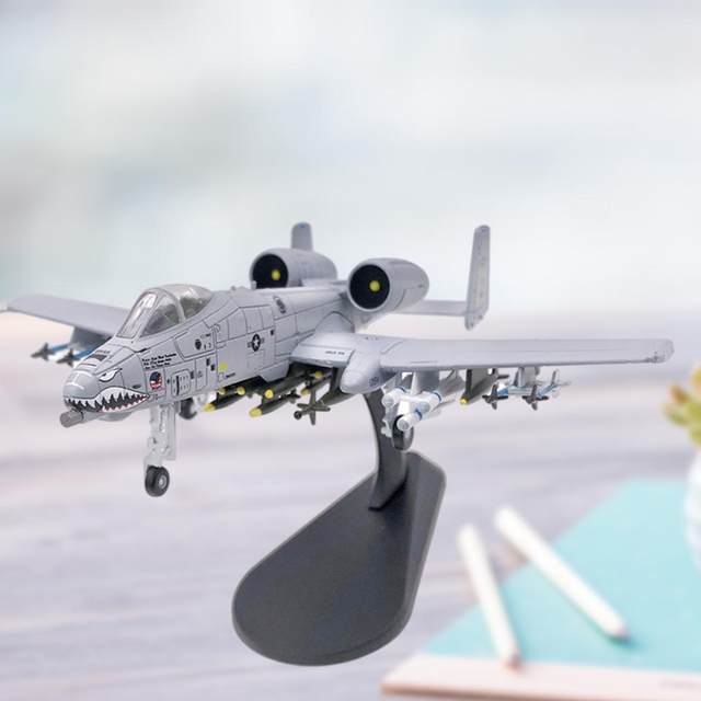1/100 Scale Die Cast Realistic Aviation USA A-10 Attack Plane Airplane Fighter Aircraft Model Toys w/ Display Stand