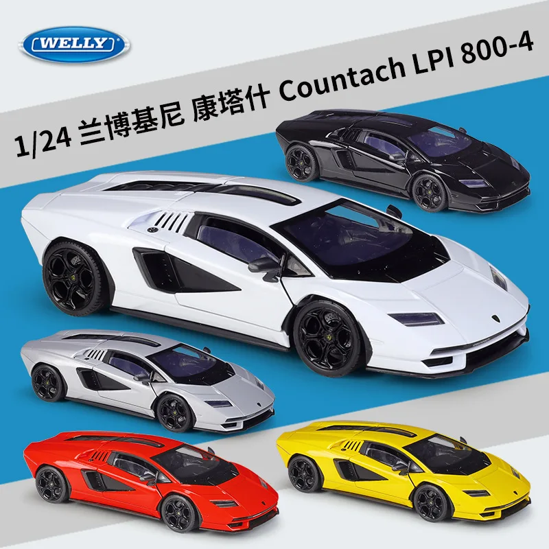 Welly 1:24 Lamborghini Countach Lpi800 모조 합금 자동차 모델 장난감 액세서리