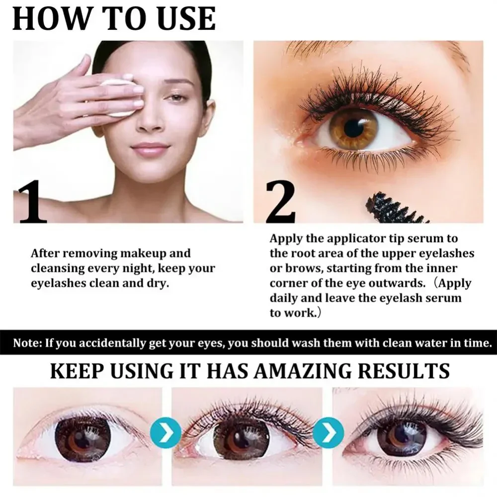 Eyelash Fast Growth Liquid Moisturizing Pure Castor Oil Thicken Eyelashes Lengthening Eyebrow Serum 10ml Eyelashes eyelash growth serum