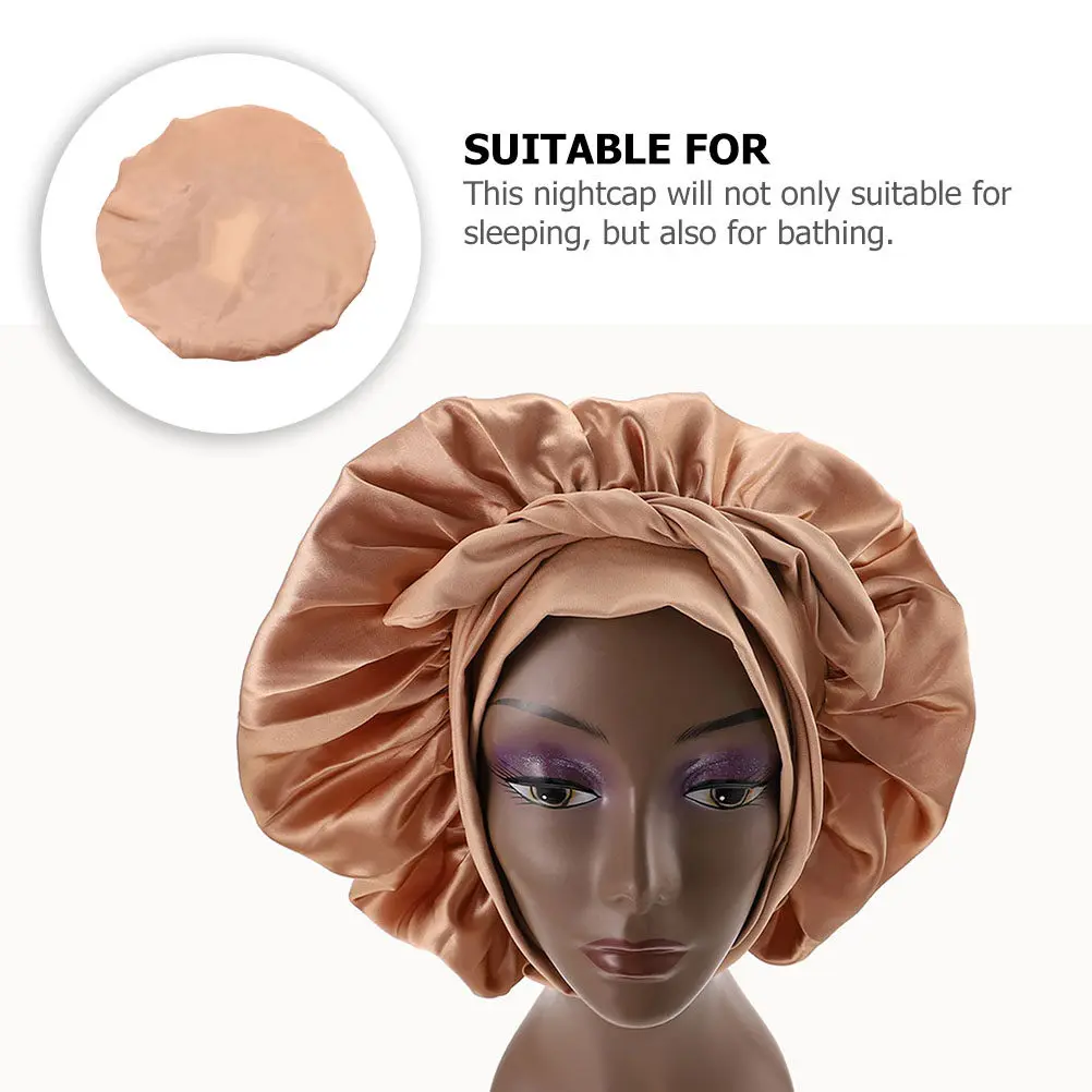 다용도 새틴 보닛 헤어 케어 여성용 탄성 수면 모자 편안한 헤어 보호 샤워 목욕용