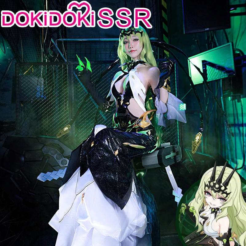 Mobius 코스프레 게임 혼카이 임팩트 3 코스프레 의상, DokiDoki-SSR 할로윈 여성 블랙 롱 드레스, 혼카이 임팩트 3 크리스마스