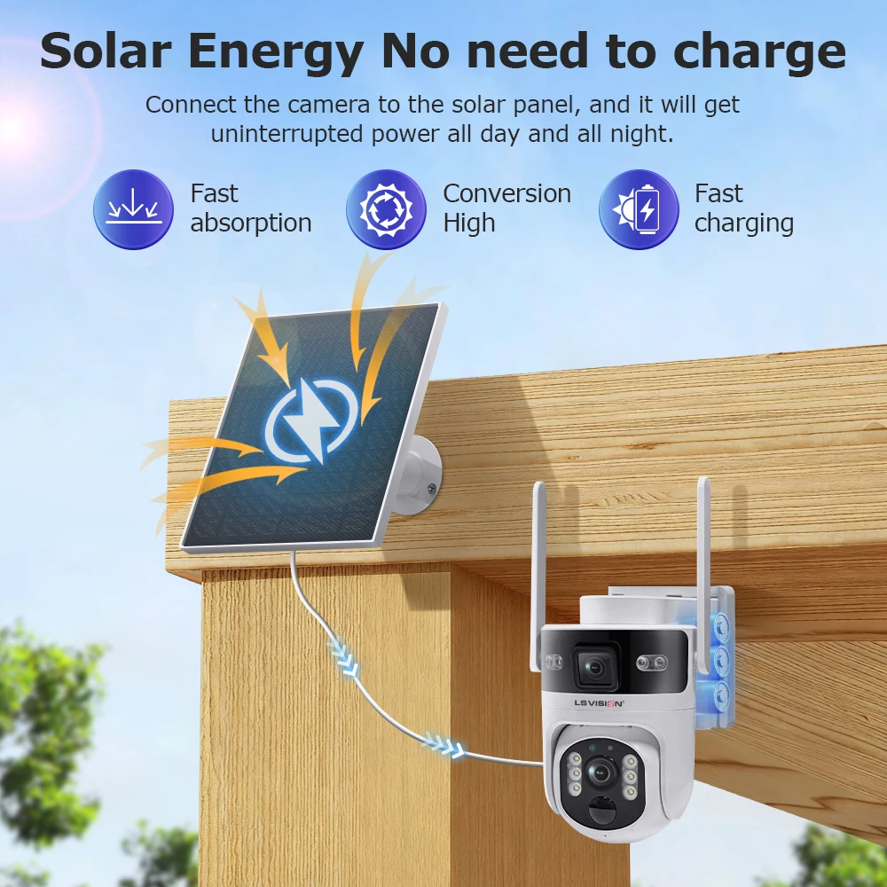 UBOX PRO 8MP AOV Solar Camera 7/24 Hours Recording Dual Screen WiFi Security Camera PTZ PIR Human Detection Auto Tracking CCTV 3