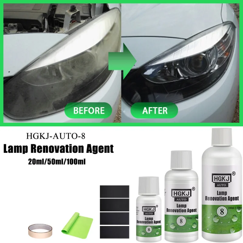 

Headlight Headlamp Polish Restoration Kit Lamp Renovation Agent Auto Long Lasting Protection Oxidation Liquid for Car HGKJ 8