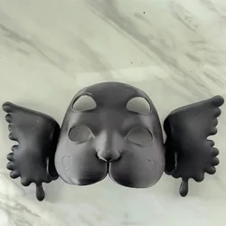 3D Printed Pink Crying Mask - Latex DIY Party Accessory Cosplay Costume (Black)