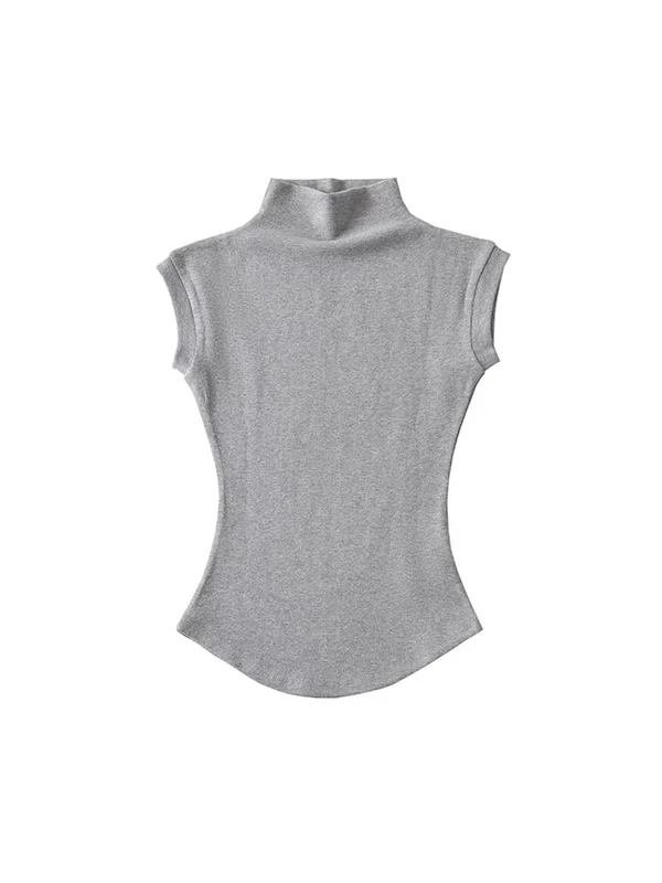 Women Sexy Turtleneck Sleeveless T-Shirts Tops Solid Slim Fit Pullovers...