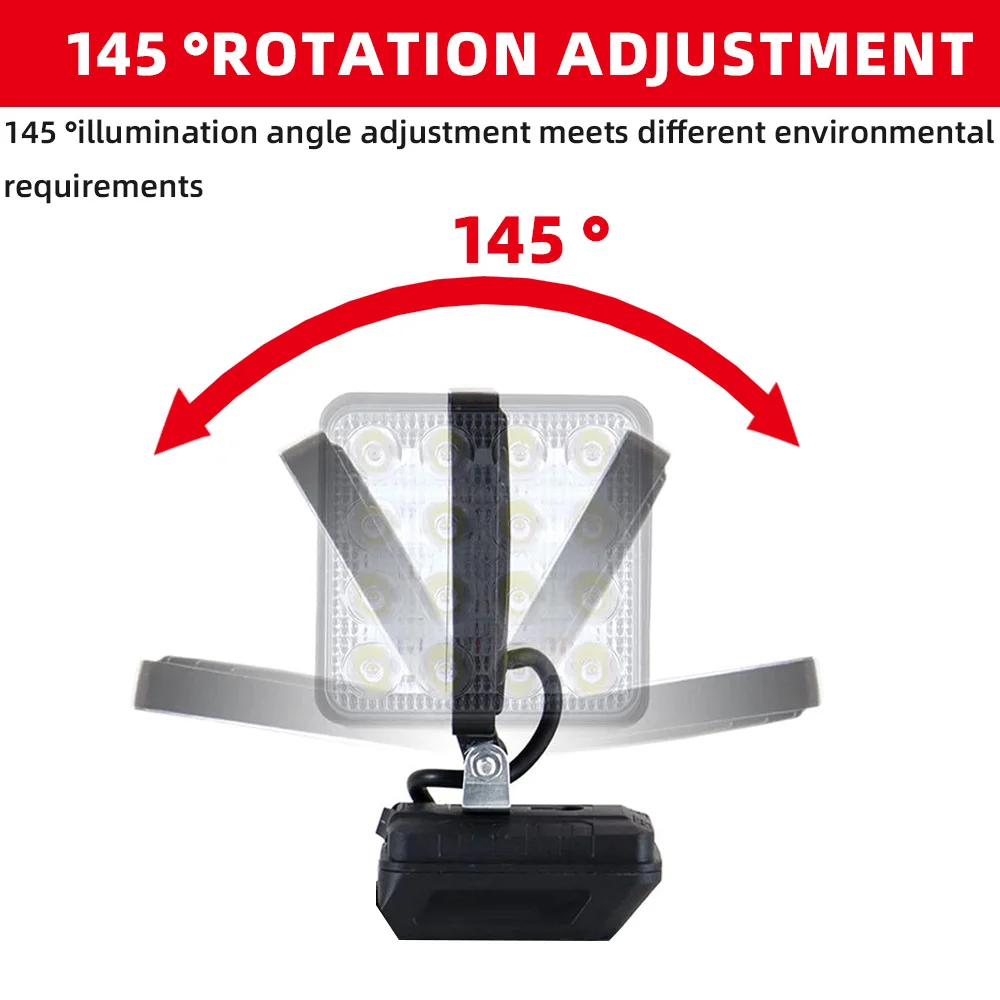 Led Light Fit Milwaukee Battery M18 4In Portable Spotlight Cordless Outdoor Fishing Handheld Emergency Tool Light No Battery