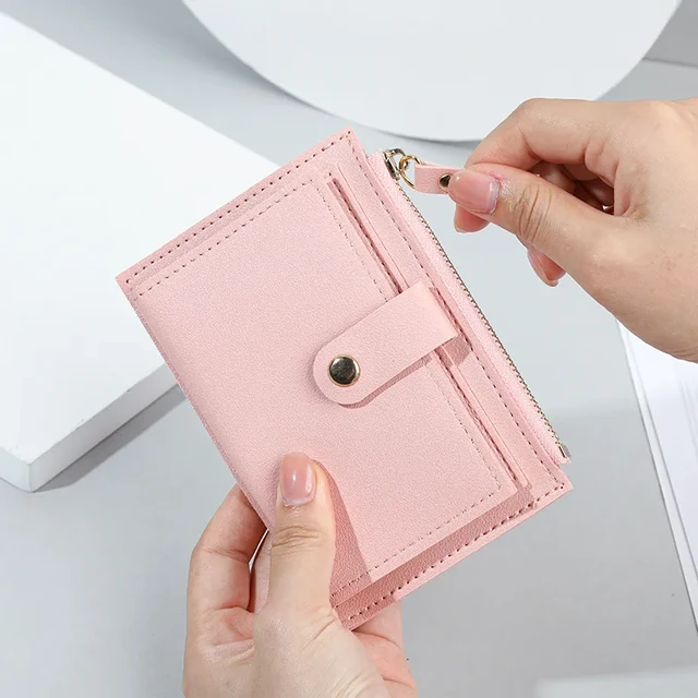 Amazon.com: All- Ladies Fashion Wallet Short Wallet Purse Small Bag Clip on  Wallet (Pink, One Size) : Clothing, Shoes & Jewelry