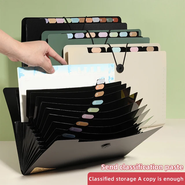Three Colors Horizontal A4 Folder Students Office Business Trip Multi-layer Large Capacity 5/8/13 Layers Storage Organ Bag 1