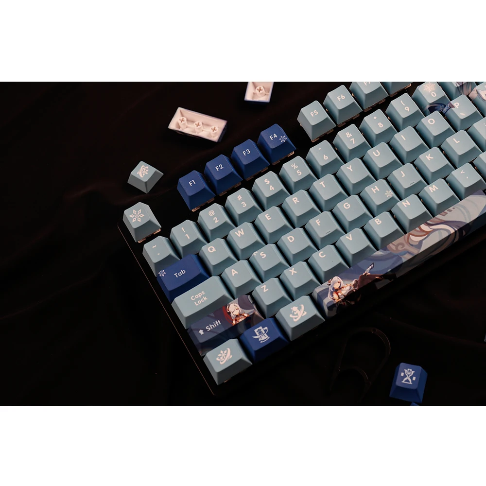  Genshin Impact Keycaps ο ĳ Shen He Keycap  Ű  PBT Anime Keycap Cosplay Gifts