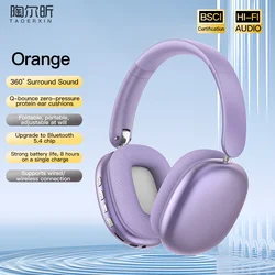 Wireless Over - Ear Bluetooth Headphones with HiFi Sound and Built - In Microphone (PURPLE)