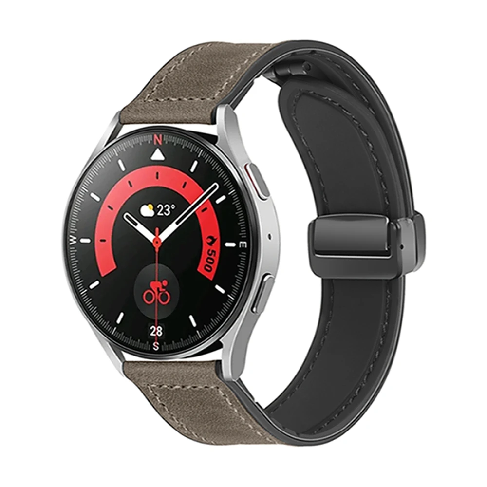 Premium Leather Silicone Magnetic Strap - Universal Moonwatch Replacement Band, 18mm/20mm/22mm