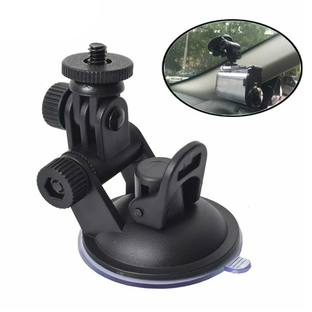 

1PCS Car Sction Cup Mount Dash Holder Mini Portable Cam Camera Suction Cup Bracket Auto Driving Recorder ABS Supporter Black