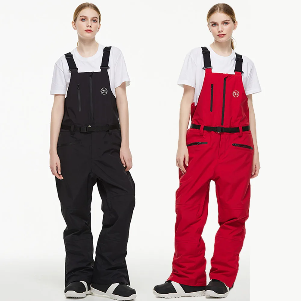 Skiing Pants Men Women Ski Pants Winter Windproof Waterproof Reflective Warm Breathable Ski Overalls Pants Female Male Loose Snowboard