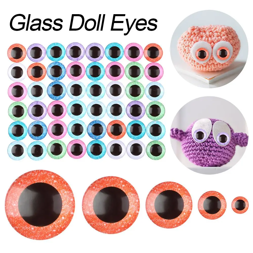 Decoration Jewelry Findings Puppet Handmade Glass Doll Eyes Toys Accessories Round Eyes Cabochon Flat Eyeballs 20pcs id25mm metal flat triangle pin buckles webbing strap adjust adjuster clasp hook diy garment shoes decoration buckle