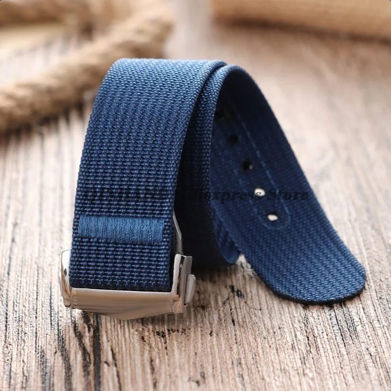 Waterproof Nylon Canvas Military Sport Watch Strap with Folding Buckle