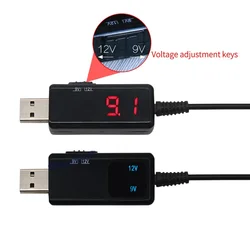 Universal USB Power Boost Converter Cable with Adjustable Voltage Output (5V to 12V) - Includes 3.5x1.35mm Connector (3PCS)