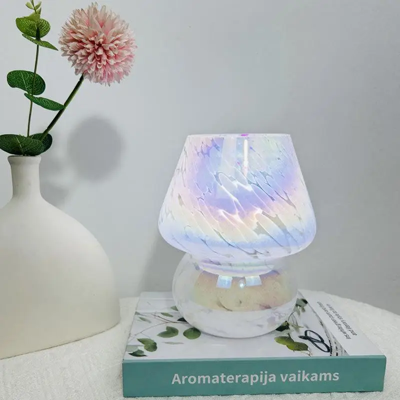 

Colorful Mushroom Small Night Lamp Glass Dimmable