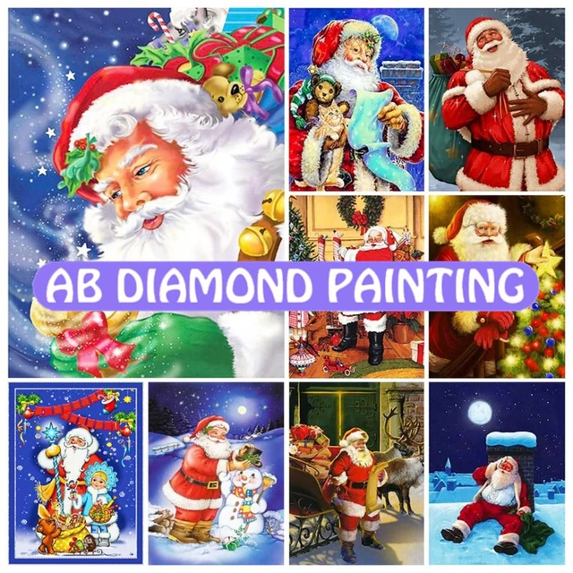 5d Diamond Painting Santa Claus  Santa Christmas Diamond Mosaic - New 5d  Diamond - Aliexpress