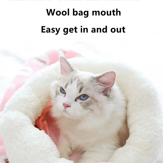 Autumn and winter warm cat kennel, closed cat bed, cute cat sleeping bag, Christmas essential pet supplies 2