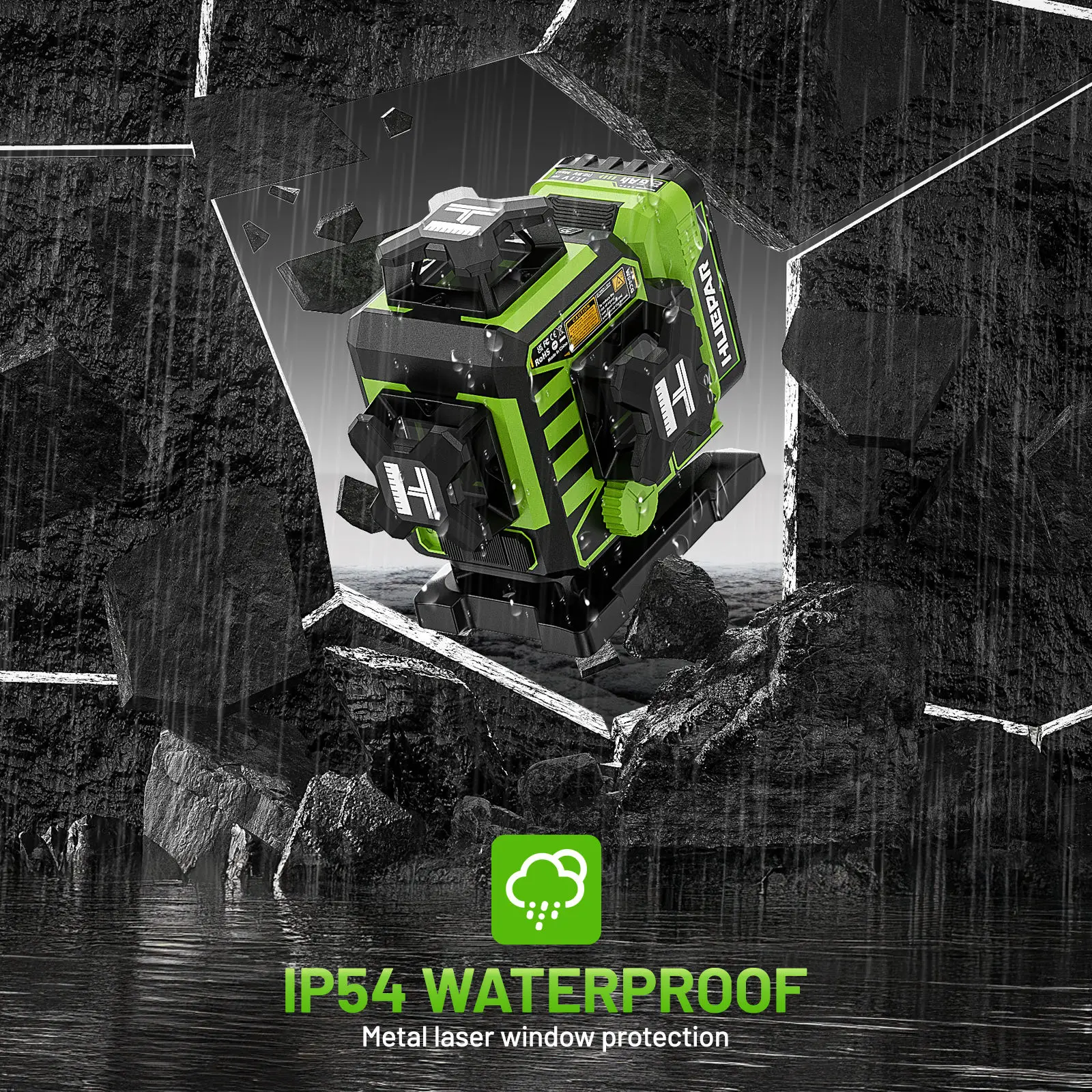 Livella Laser 4D Huepar W04CG - Con Base Motore Rotante E Bluetooth | Precisione ±3mm A 10m - Foto 10