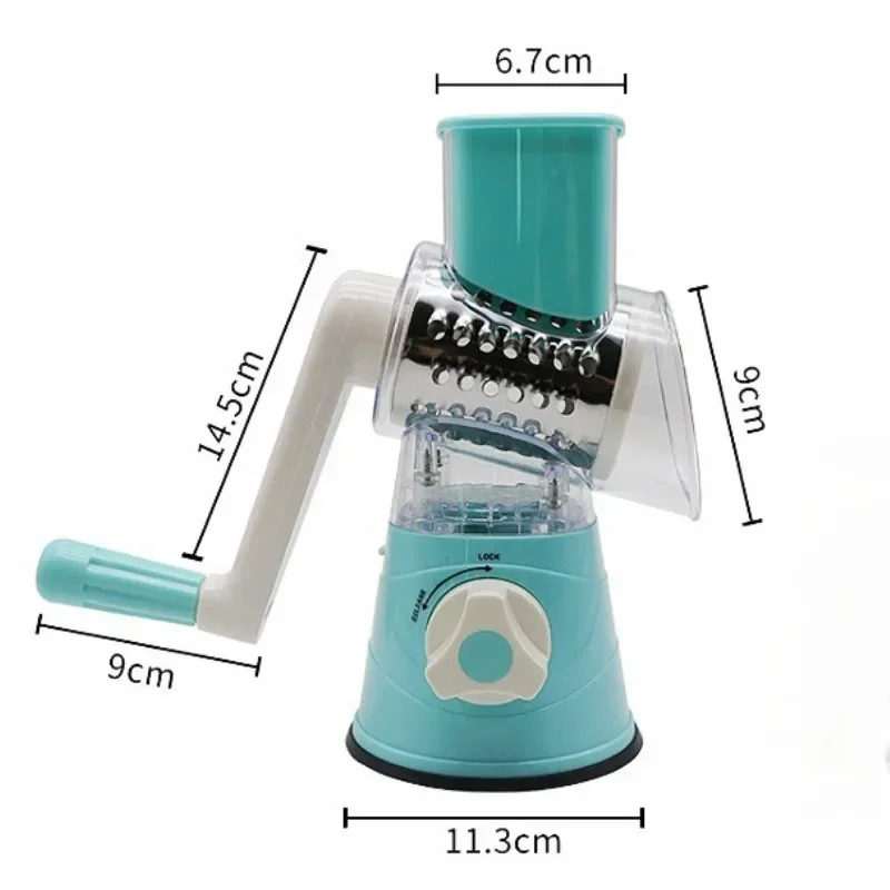 Rotary Vegetable Slicer Cutter Manual Kitchen Chopper Machine 3 Sharp Drums Garlic Potato Shredder Kitchen Accessories vegetable slicer fruit slicer onion slicer holder onion slicer vegetable cutter garlic chopper food slicer potato slicer apple slicer apple cutter