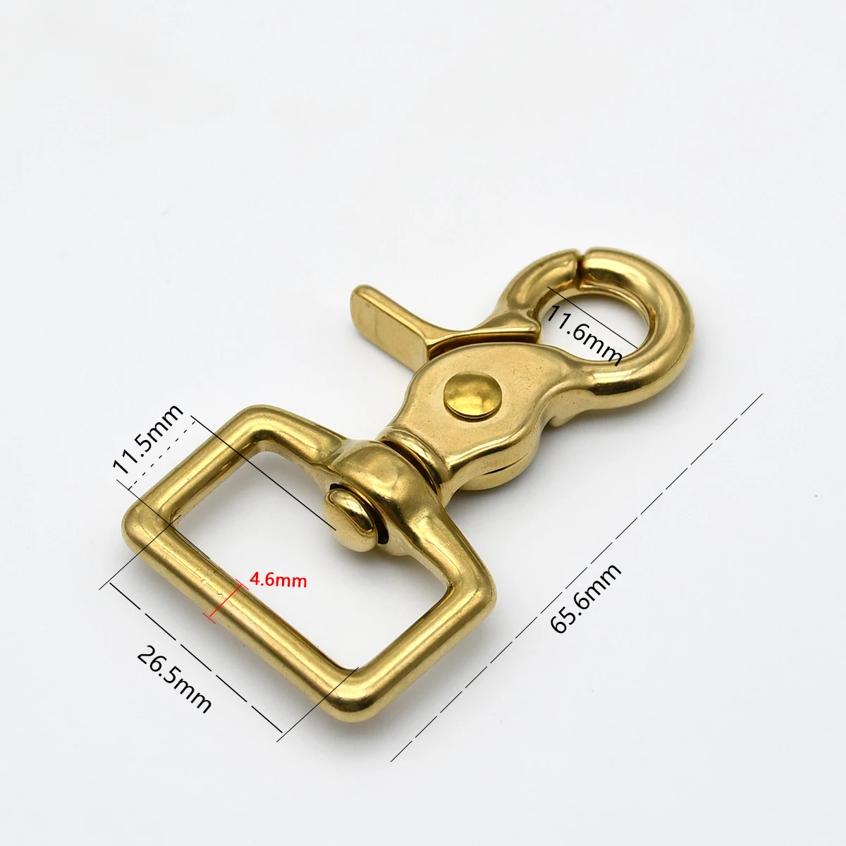 4 Stück Messing-Karabinerhaken, Karabiner, Karabinerverschlüsse, Auslöser-Clip für Lederhandwerk, Taschenteile, Gurtband, Haustierleine, Seil – Detail 7