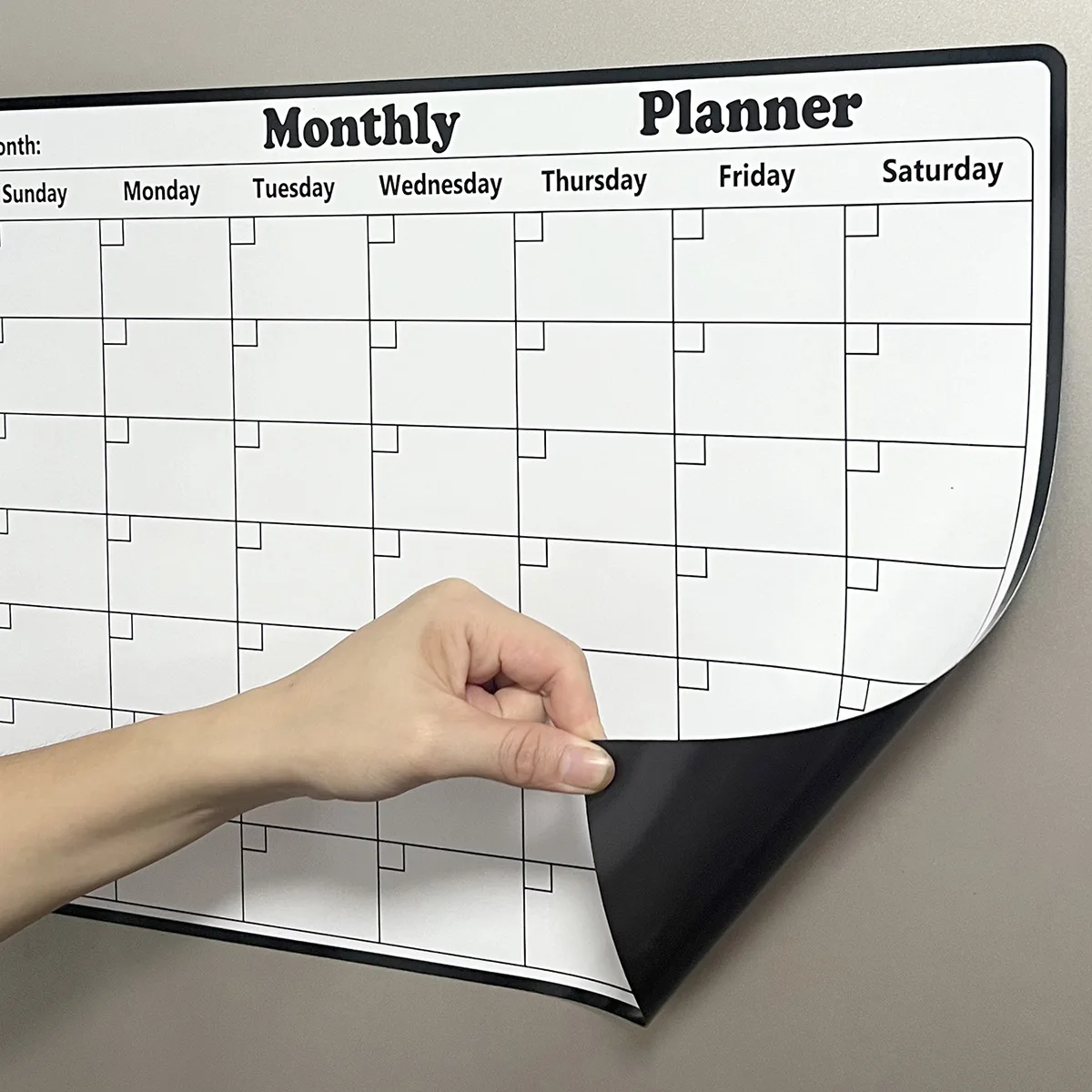 1pc Magnetic Dry Erase Calendar Message Board Multi-functional Monthly Refrigerator Planner Remarks Writing Board Home Supplies 1