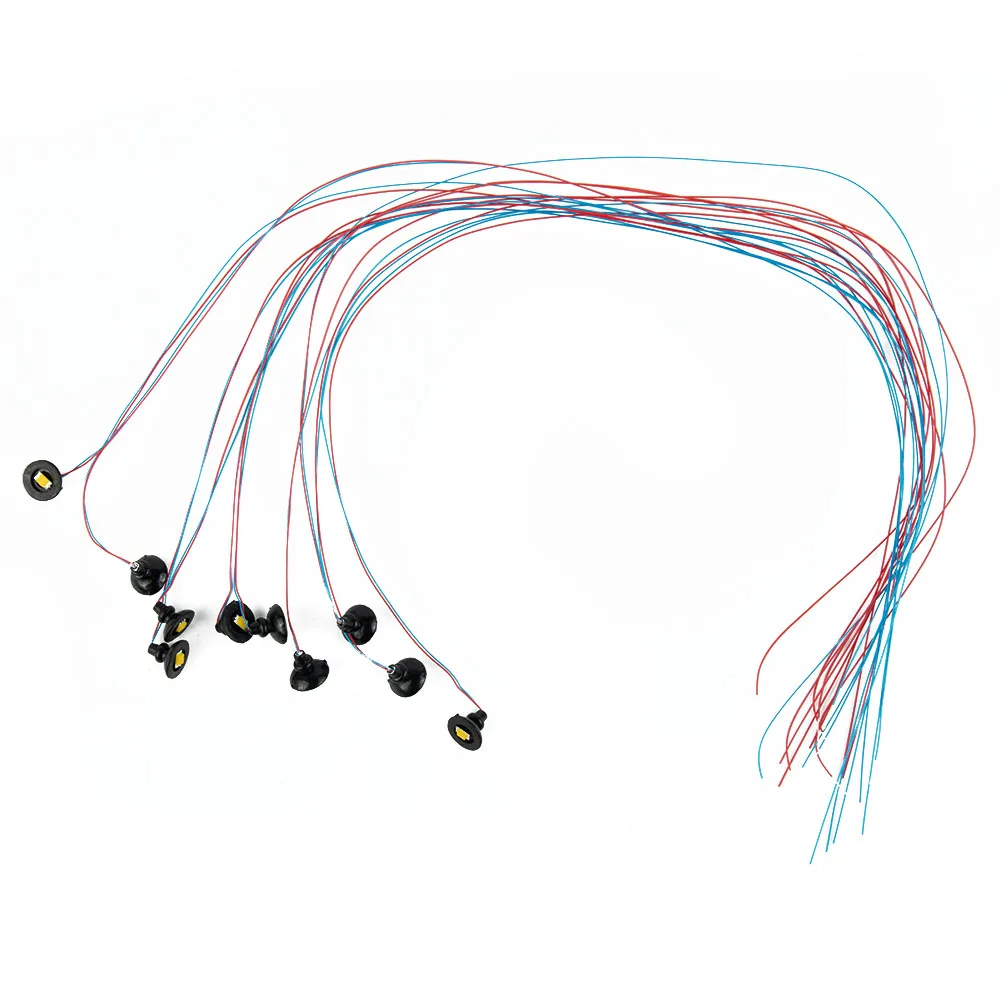 10Pcs OO / HO 규모 거리 브래킷 조명 모델 벽 램프 게시물 LED 천장 조명 회색 건물 페인트 라이트 하우스 정원 장식