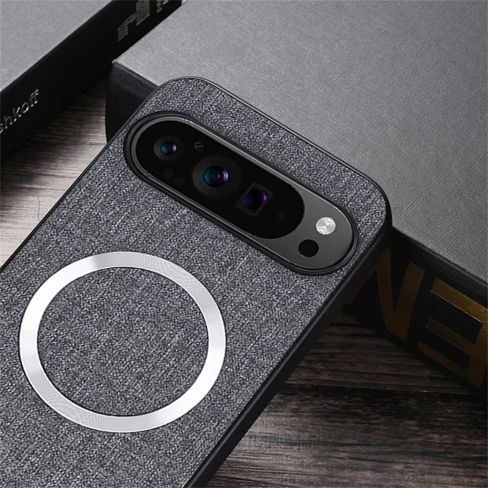 Luxury Magnetic Wireless Charging Leather Case - Shockproof Back Cover