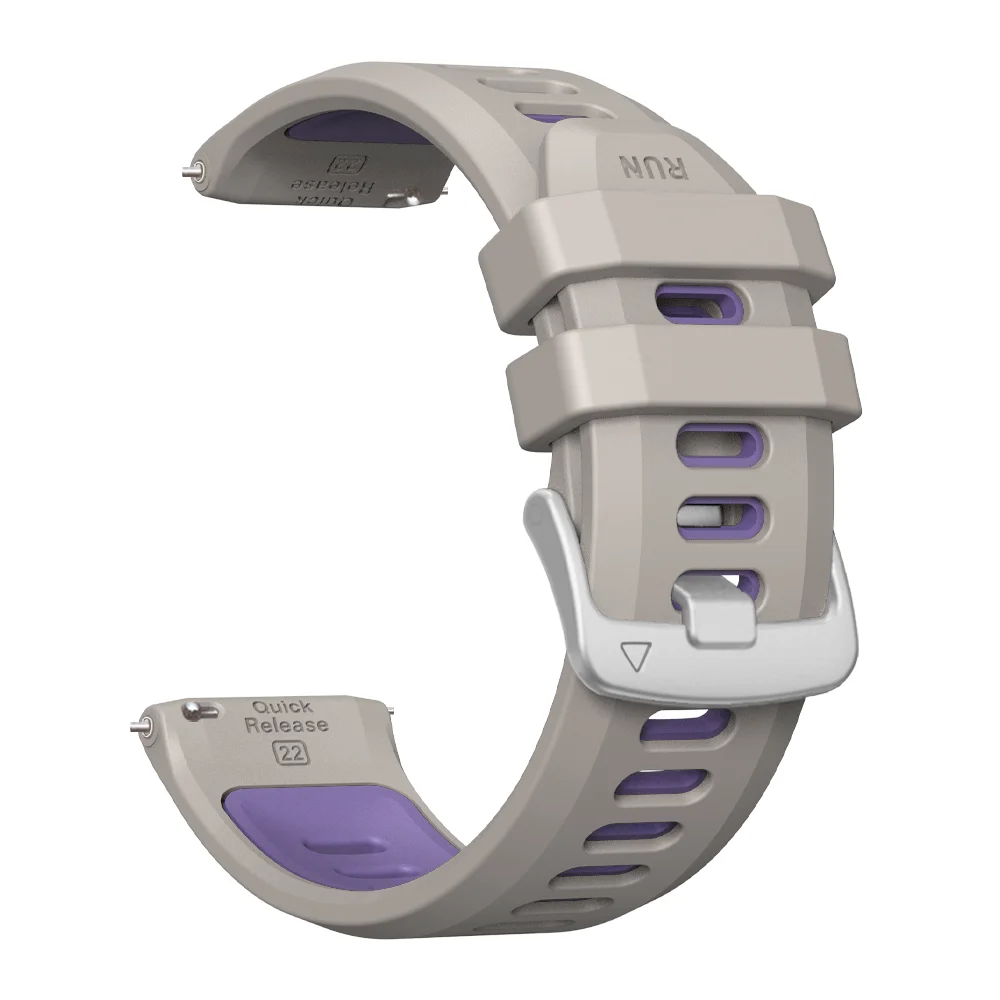 Two-Tone Sports Silicone Strap, 22mm - Versatile Wristband
