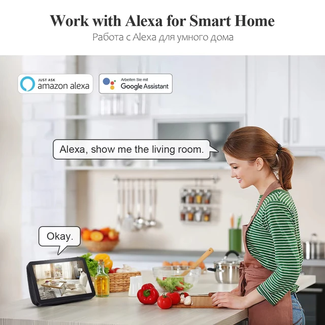 Techage 1pc 2MP Smart Camera Wireless Security Baby Moniter Human Detection Sound Alert IP Camera 2-Way Audio Support Alexa 3