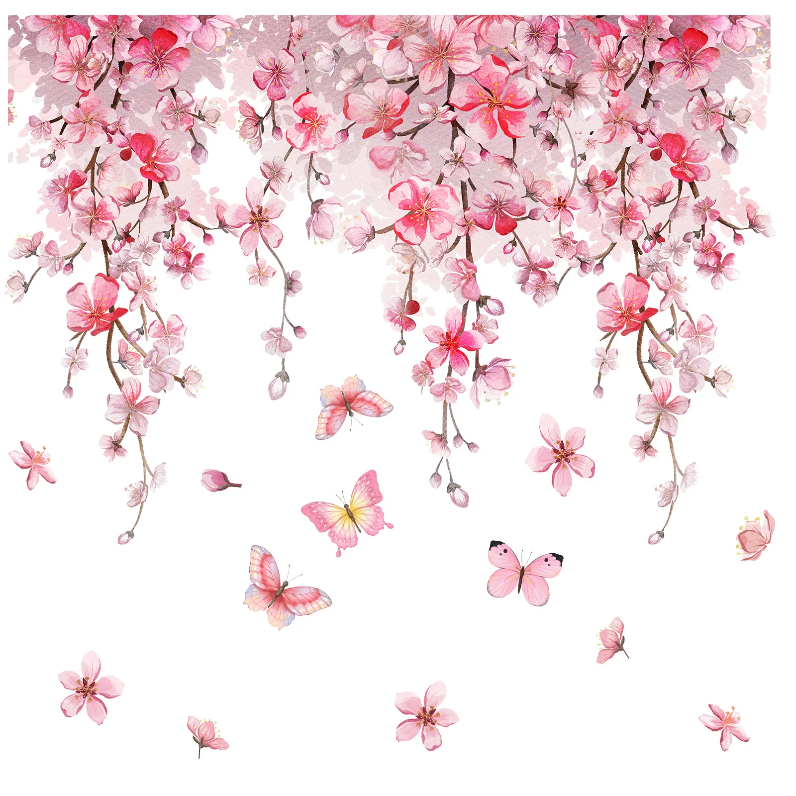 1pc Pink Vine Flower Toilet Stickers Removable Tile Stickers for Restroom Renovation and Home Decor