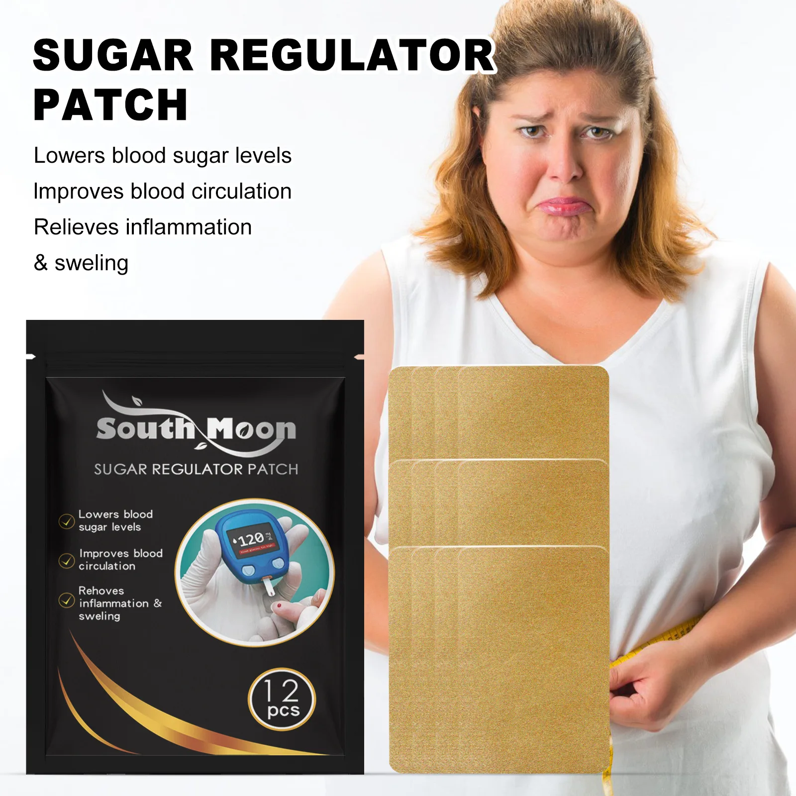 Sugar Regulator Patch Stabilizes Blood Sugar Level Balance Blood Glucose Control Hypertension Diabetes Treatment Medical Patches