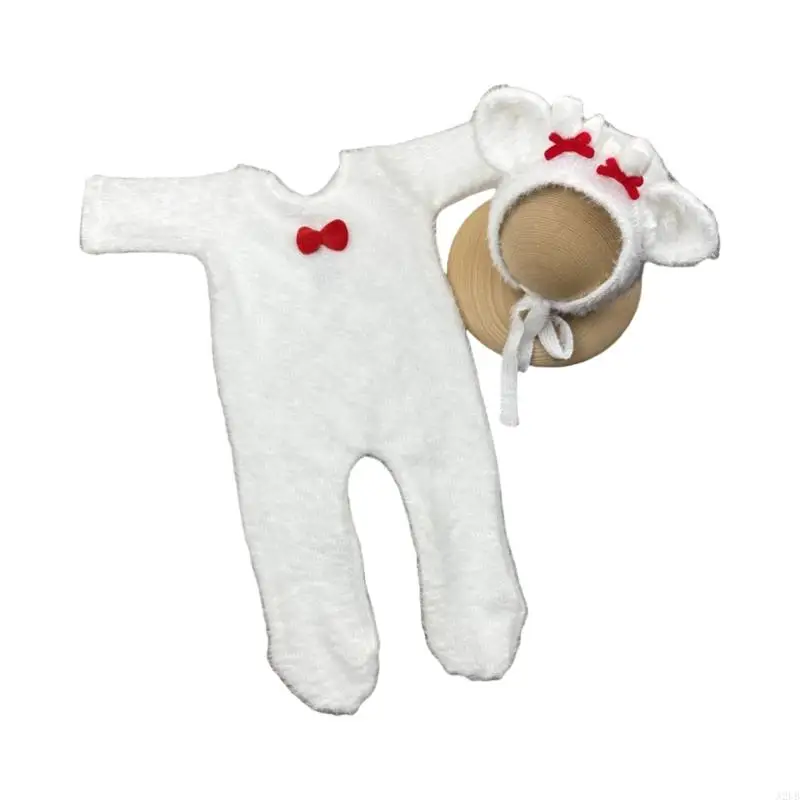 Fotoshooting -Requisiten für Neugeborene Weihnachtsfeiertagsfoto Kostümhut und Jumpsuit Festival Themenfoto -Foto -Outfit A2UB – Detail 5