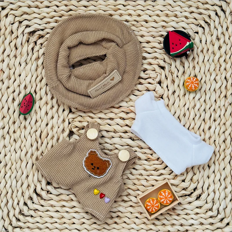 17cm Doll Fashion Set Labubu Cute White Shirt Hat Animal Clothing Fox Penguin Rabbit Clothing Accessories Toy Gifts In Stock