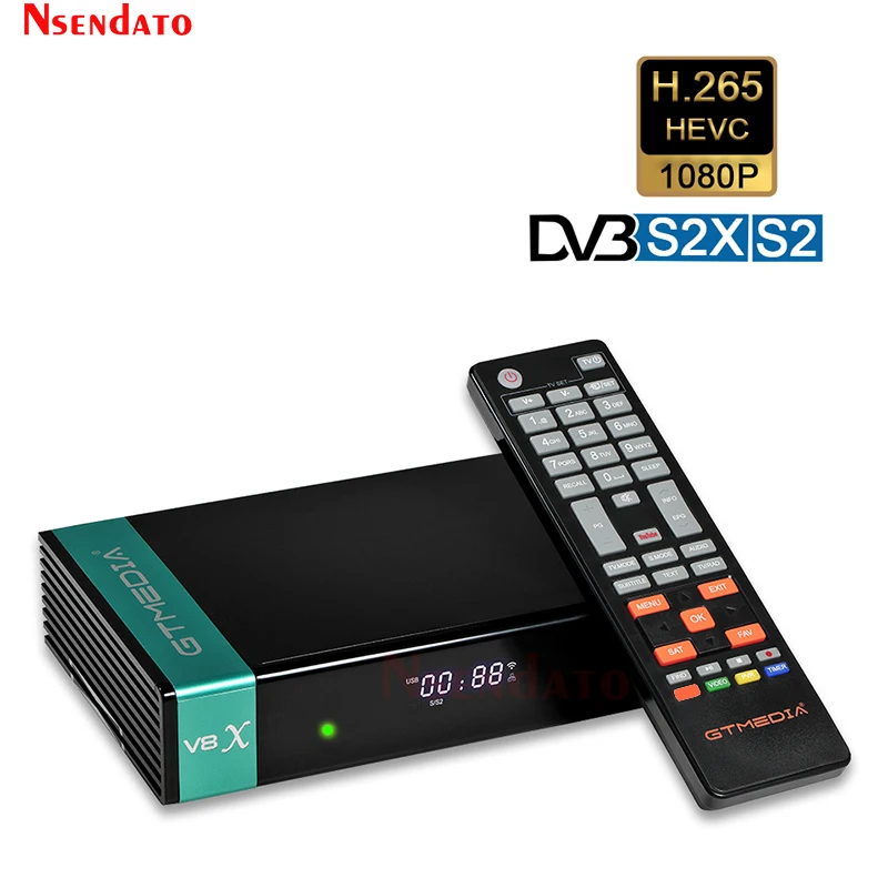 Gt Media V8X Full Hd Dvb-S S2 S2X Ricevitore Tv Satellitare Con 2.4G Wifi H.265 Gtmedia V8X Decoder Satellitare Solo Set Top Tv Box