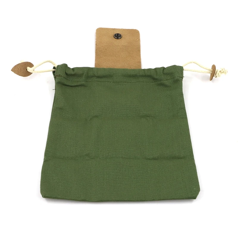 Leather Canvas Multifunctional Outdoor Foraging Bag Jungle Fruit Picking Storage Bags for Hiking Camping Tool