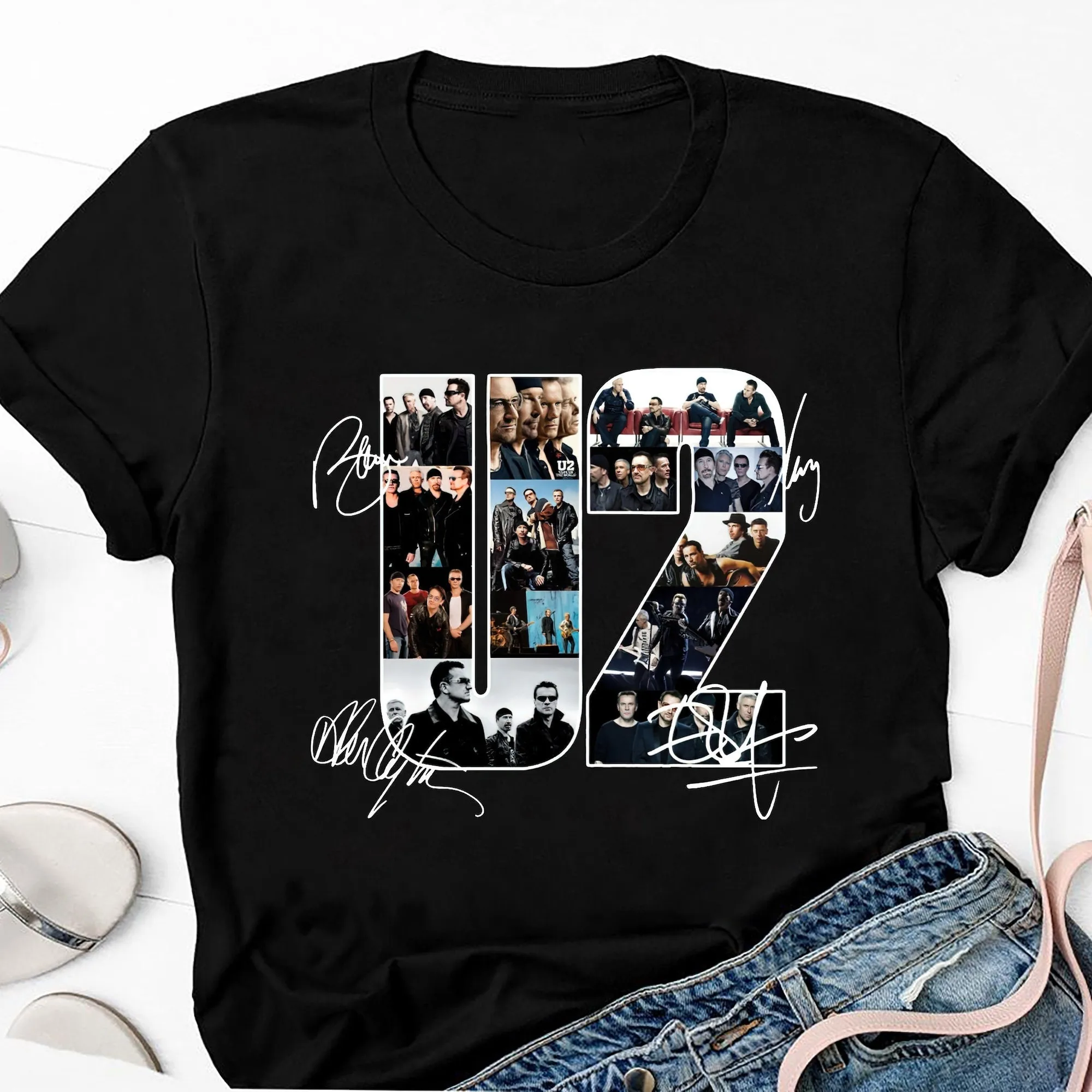 Signature U2 Band Fan Gift T Shirt The Giosuè Tree Rock Tour Merch