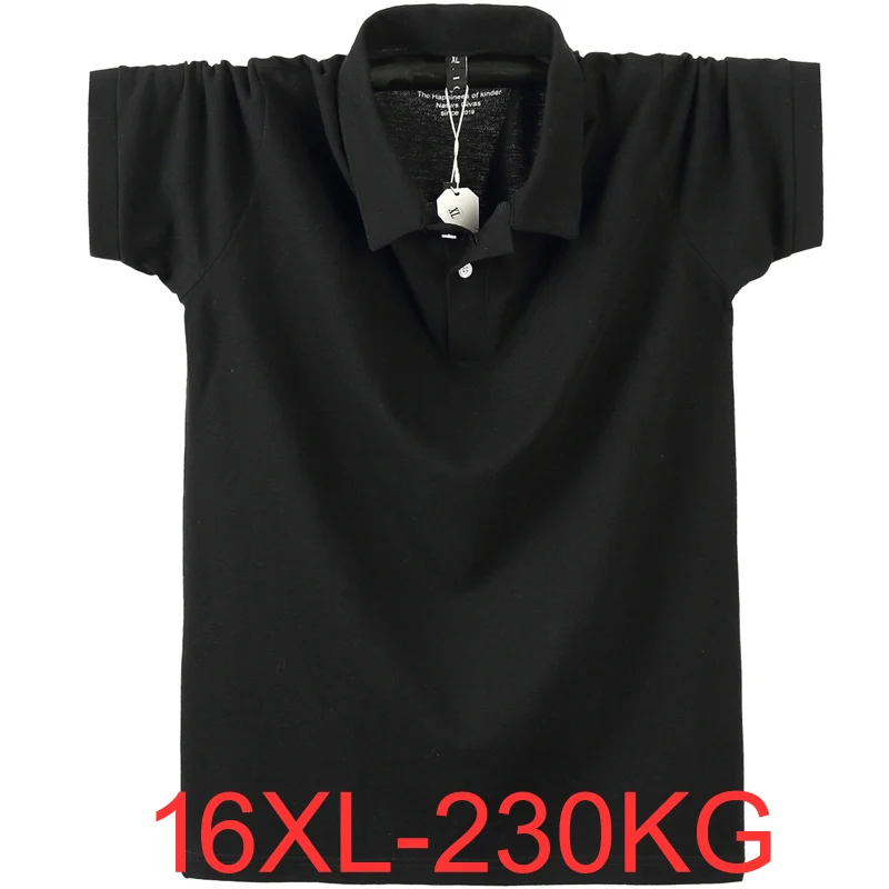 Summer men Shirts short sleeve turn down collar tees plus size big 13XL 14XL 16XL oversize