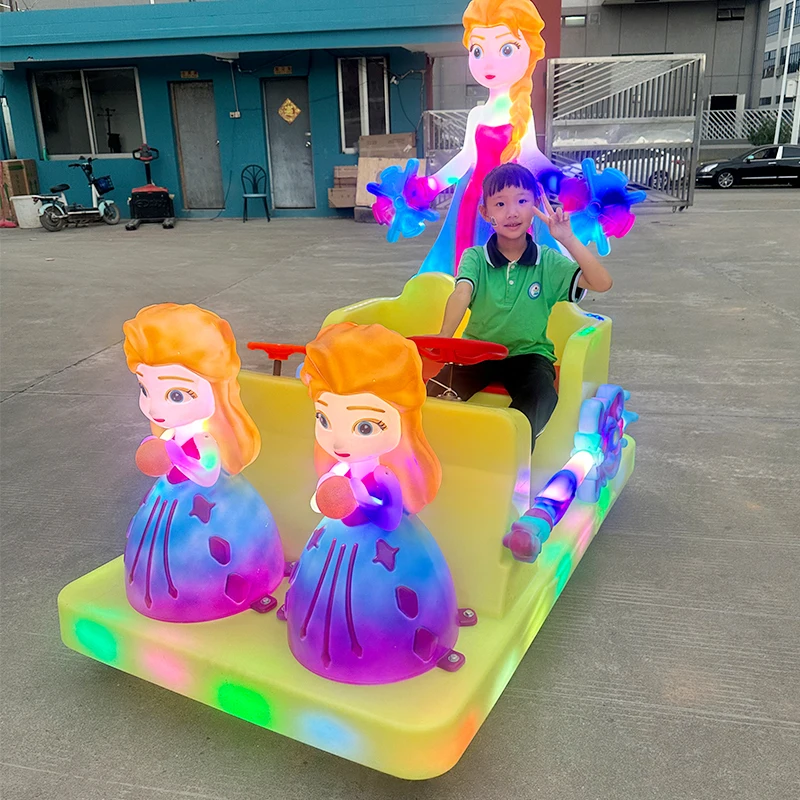 battery operated outdoor amusement cars kids indoor rides children electric dodgem luminous Elsa bumper car for sale