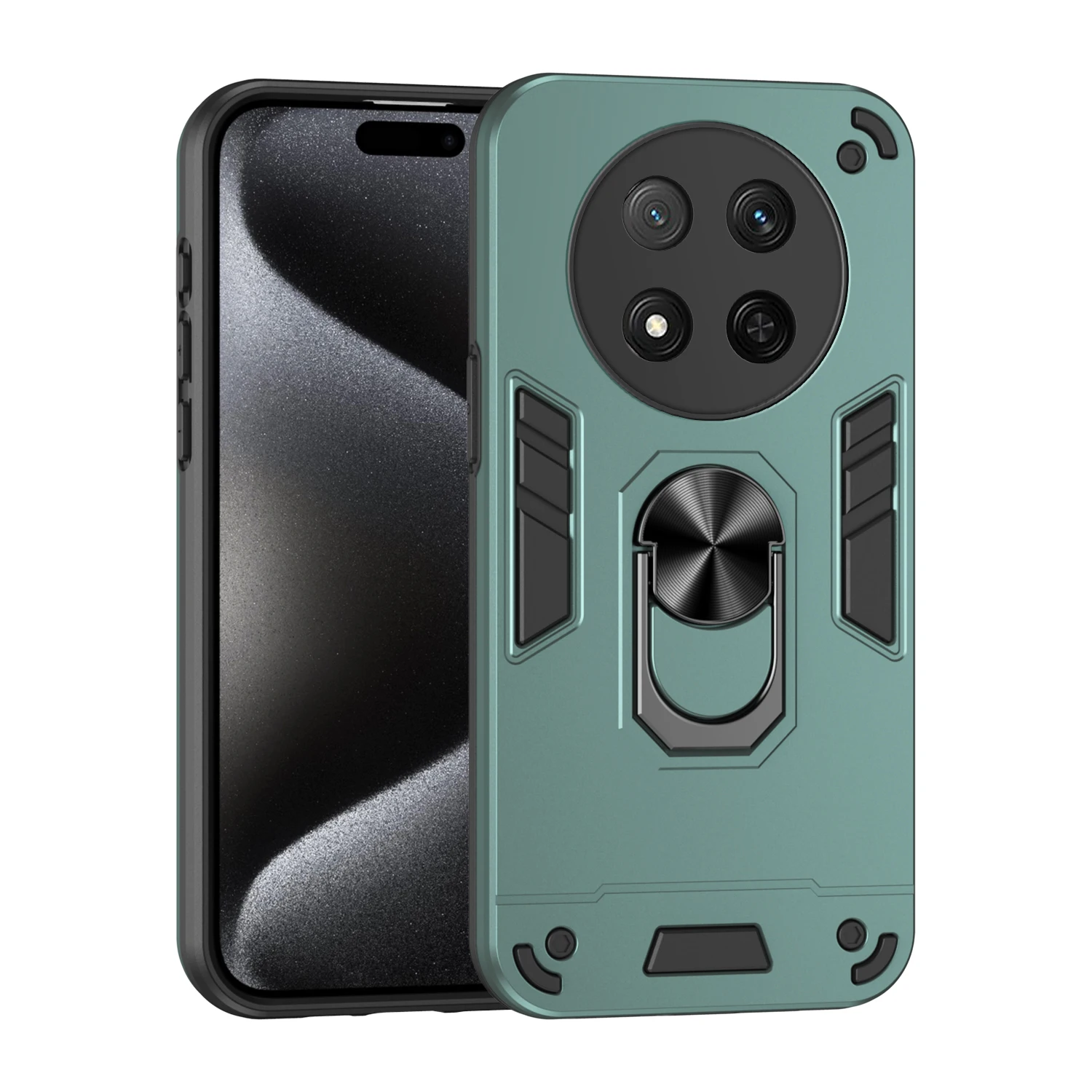 Shockproof Military Armor Case with Ring Stand Holder - Protective Cover