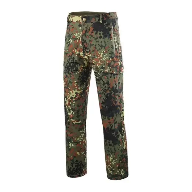 

German Camouflage Pants Woodland Uniform Flecktarn Men Trouser Winter Thick Outdoor Vintage