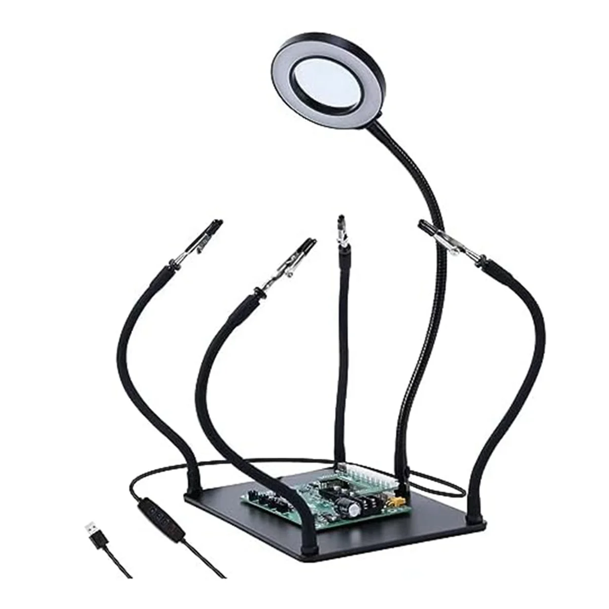 

Soldering, with 3 LED Magnifying Lights PCB Holder 4 Flex Arm Soldering Stations for Electronic Soldering Repair Jewelry