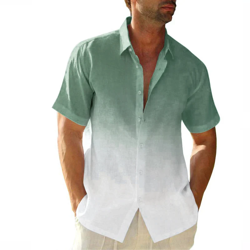 Camisa Elvqul Para Caballero Casuales Negro Liso Manga Corta Solapa