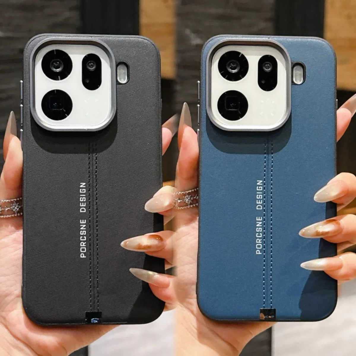 Luxury PU Leather Magnetic Wireless Charging Protective Back Cover Case