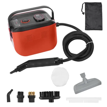 2500W 1.2L Pulitore a vapore Temperatura regolabile Macchina per la pulizia profonda con 3 testine Raschietto per finestre Custodia in tessuto 1