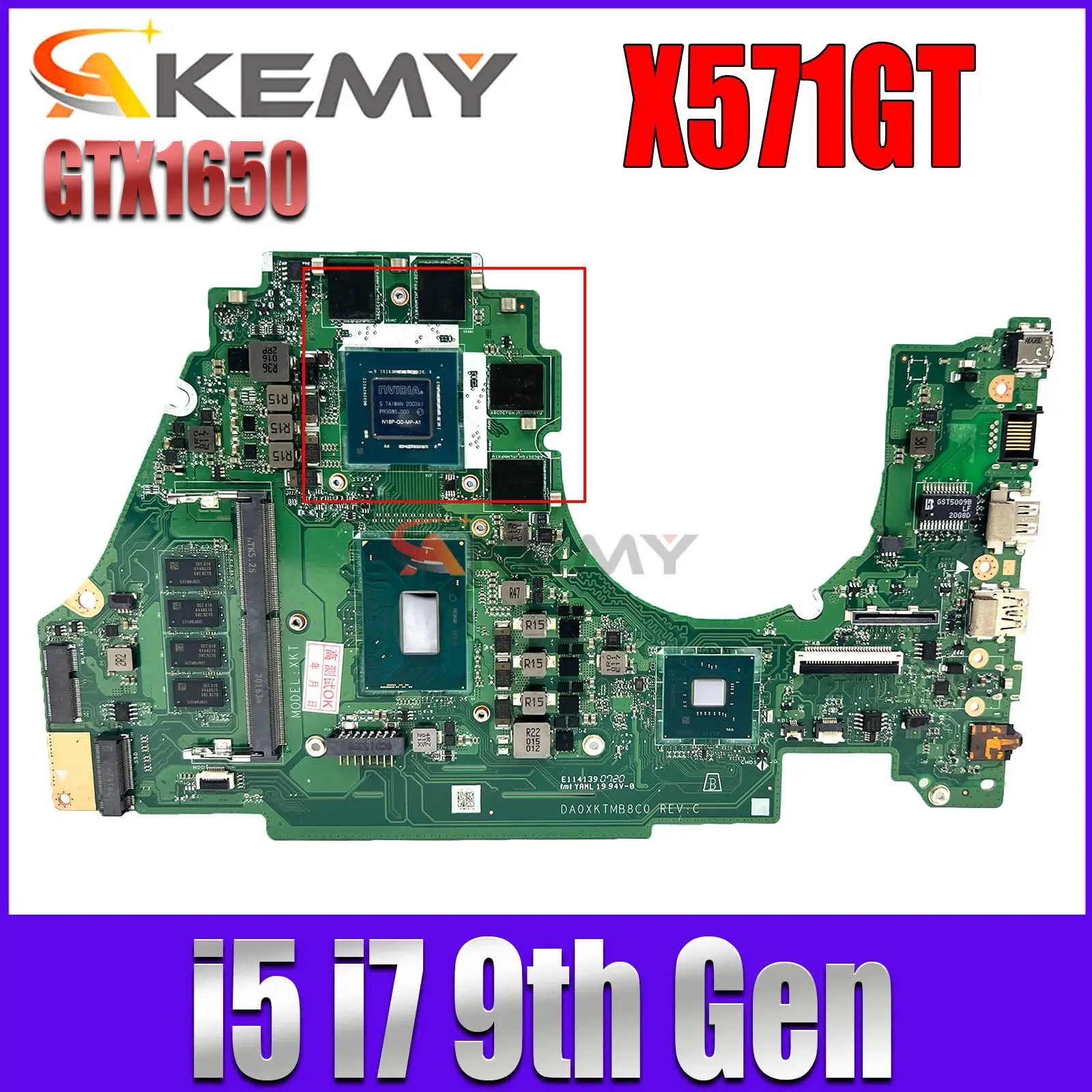 

VX60GT Mainboard For ASUS X571GT X571GD R571GT F571GT K571GT YX571GT A571GT Laptop Motherboard I5 I7 8th/9th Gen CPU GTX1650/4G