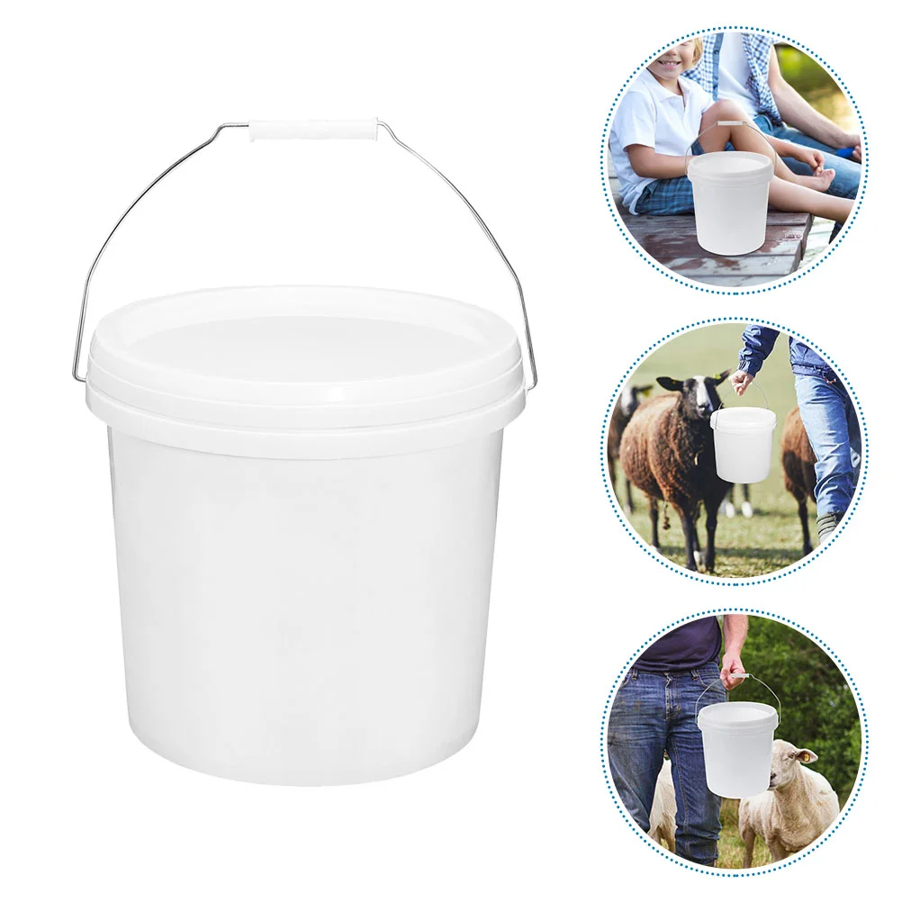 

1 Multipurpose Bucket Water Storage with Lid Vessel Farm Holder Beach Sand Plastic Small Container